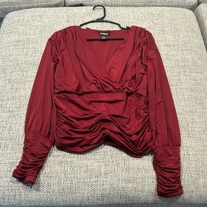 Red long sleeve blouse